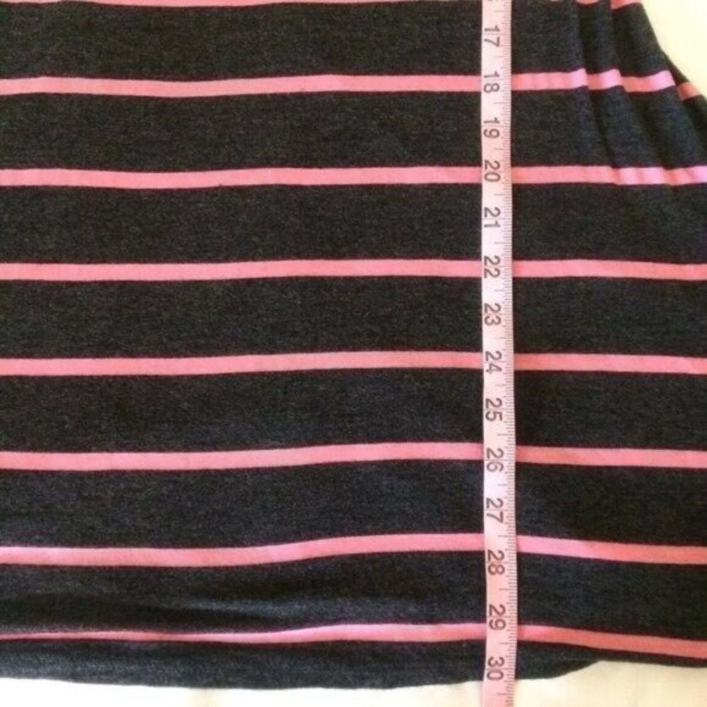 Monteau Los Angeles Women's Sleeveless Gray Pink Stripes Dress Size Small Skater - Picture 11 of 12
